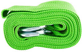 Трос буксирний 8т. 5,5 м. | Автомобільний трос | Трос стрічковий з металевими гачками