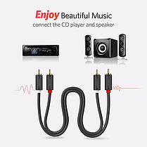 Аудіо кабель Ugreen AV104 Hi-Fi 2RCA - 2RCA 1 метр, фото 4