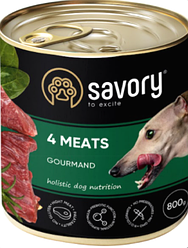 Консерви для собак Savory Gourmand 4 Meats(Саворі з м'ясом) 800г.