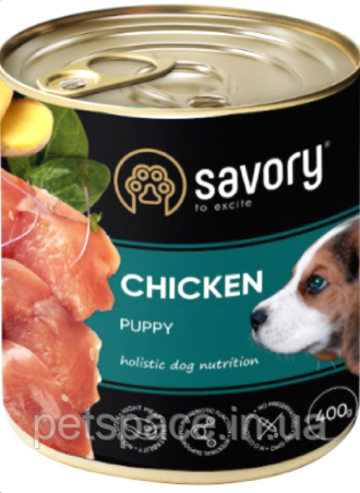 Консерви для цуценят Savory Puppy Chicken (Саворі з куркою) 400г.