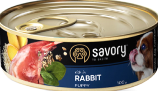 Консерви для цуценят Savory Puppy Rabbit (Саворі з кроликом) 100г.
