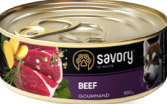 Консерви для собак Savory Gourmand Beef (Саворі з яловичиною) 100г.