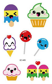 Флеш Тату, 12*8 См. Тимчасова. Перевідна. Дитячі. Набір, Милі, Емоції, Емоджі, Солодкі Татуювання, Sweet,