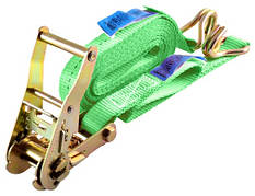 Стяжний ремінь з тріскачки і двома гаками 4м 1т | Стяжні ремені | Стяжний ремінь