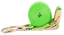 Стяжний ремінь з тріскачки і двома гаками 5м 1т | Стяжні ремені | Стяжний ремінь