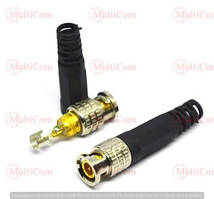 01-10-016. Штекер BNC (RG-59) під кабель, з пружиною, пластиковий