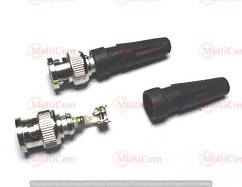 01-10-015. Штекер BNC (RG-59) під кабель, з пружиною, пластиковий