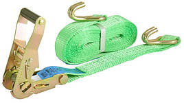 Стяжний ремінь з тріскачки і двома гаками 6м 3т | Стяжні ремені | Стяжний ремінь