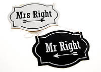 Свадебные таблички "Mr/Mrs Right" EDEKA, 2 шт