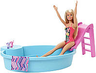 Кукла барби в купальнике и бассейн Barbie Blonde and Pool