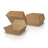 Упаковка картонная для бургеров "Макси" Крафт. 146х120х93 мм. 100шт./упаковка