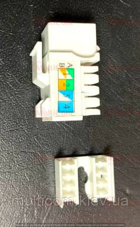 01-12-043. Модуль RJ-45 Keystone, монтажний в розетку, Саt5e, із заглушкою, корпус пластик