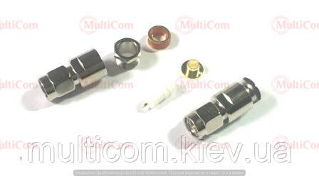 01-11-061. Штекер SMA (RG-58) під кабель, латунь, фото 1