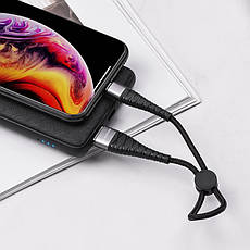 Кабель для зарядки телефона/ смартфона Borofone BX32 USB - Lightning 5 А 25 см Чорний/ Сірий, фото 5