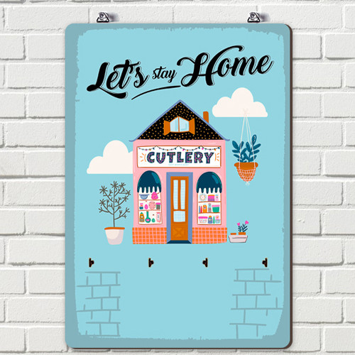 Ключниця настінна вертикальна let's stay home