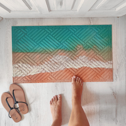 Придверний килимок з принтом Море | гумовий придверний коврик з принтом та надписом, 45*75 см