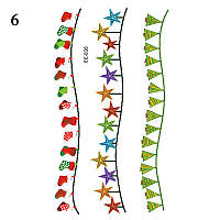 Флеш тату, 12*8 см. Временная. Переводная. Детская. Набор, Милые, Рождество, Новый Год, Браслеты, EC-836 (S)