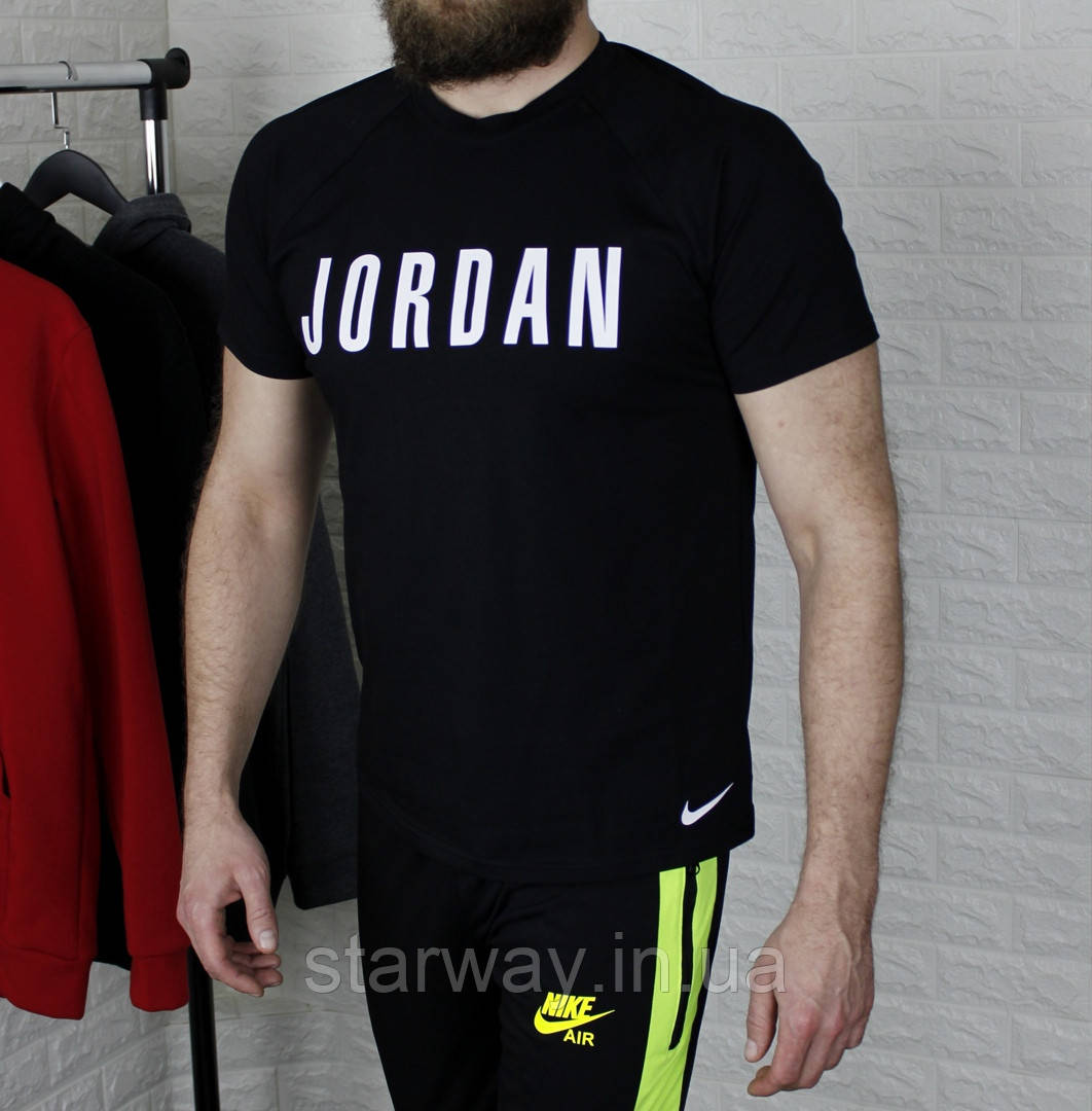 Чорна футболка jordan x nike логотип принт