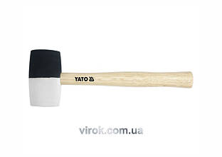 Молоток гумовий YATO з дерев'яна яною ручкою 44 мм 230 г 259 мм