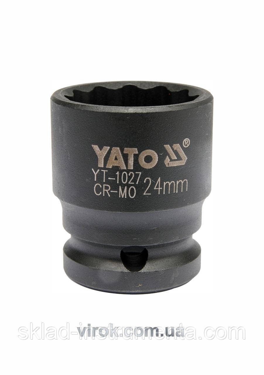 Головка торцеві ударна дванадцятигранна для ступиць YATO 1/2" М24 х 39 мм