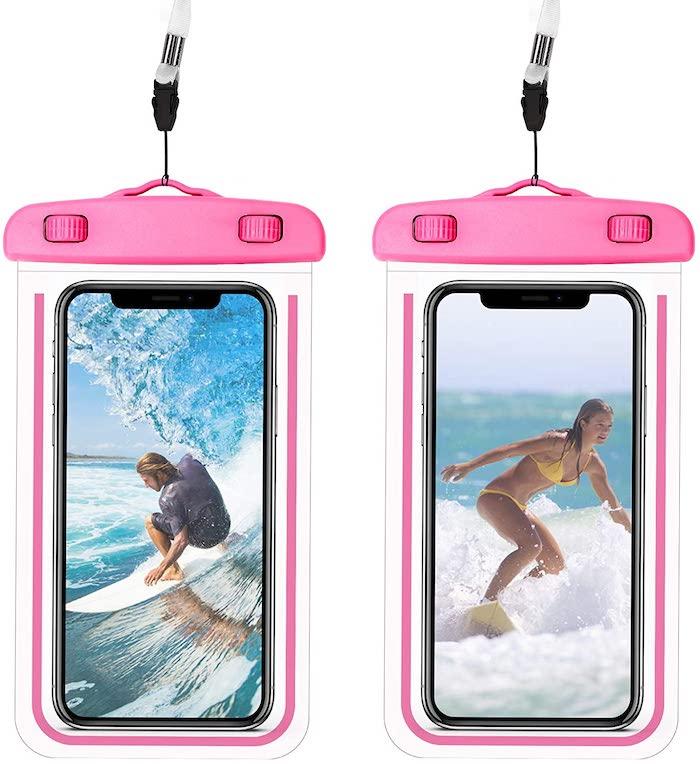 Водонепроникний чохол для смартфона Aqualight світний рожевий, фото 1