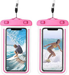 Водонепроникний чохол для смартфона Aqualight світний рожевий