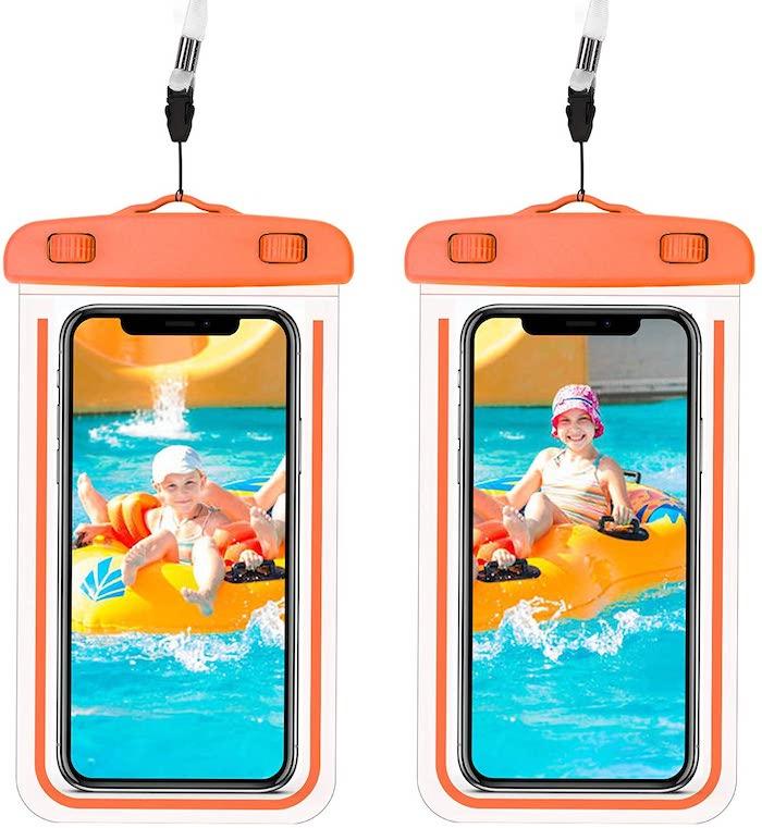 Водонепроникний чохол для смартфона Aqualight світний жовтогарячий, фото 1