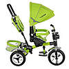Велосипед коляска дитячий триколісний прогулянковий з ручкою з козирком з кошиком від 1.5 року Зелений, фото 2
