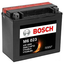 Аккумулятор мото 18 А/ч 12V 250A AGM  АКБ BOSCH 0092M60230 YTX20L-4 / YTX20L-BS