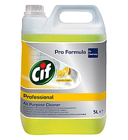 Универсальное средство для чистки всех водостойких поверхностей Cif Professional концентрат Лимон 5 л.