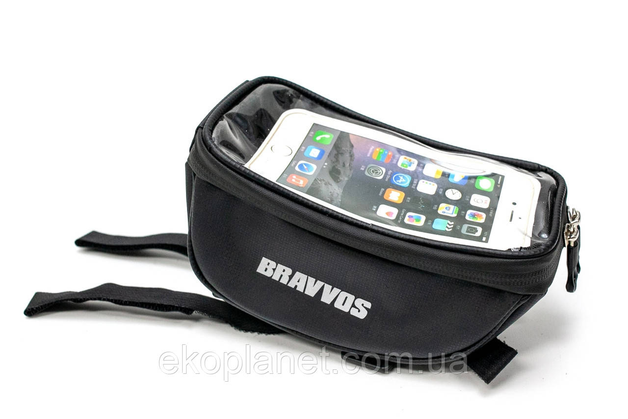 Велосумка з оделением під смартфон чорний BRAVVOS CT-002