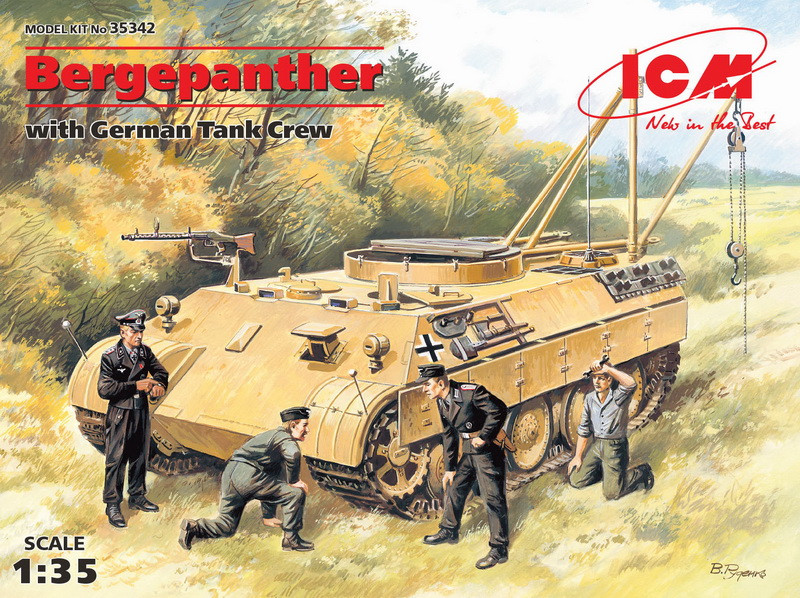 Пластикова модель 1/35 ICM 35342 німецька ремонтно-евакуаційна Bergepanther з танковим екіпажем