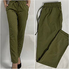 Жіночі літні штани N°17 хакі (в горошок)