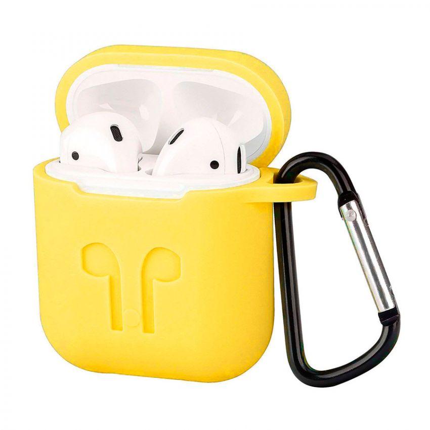 Чохол для навушників AirPods 1/2 жовтий, фото 1