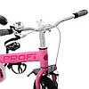 Двоколісний дитячий велосипед рожевий для дівчинки від 3 років з страхувальними колесами, фото 2