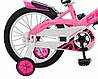 Двоколісний дитячий велосипед рожевий для дівчинки від 3 років з страхувальними колесами, фото 5