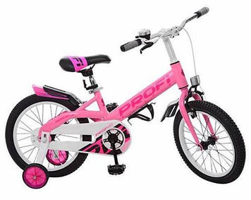 Двоколісний дитячий велосипед рожевий для дівчинки від 3 років з страхувальними колесами