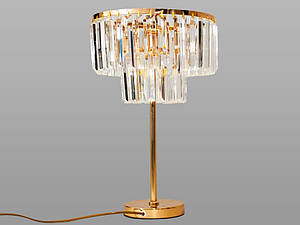 Настільна лампа з кришталевими підвісками 221026-T хром,золото