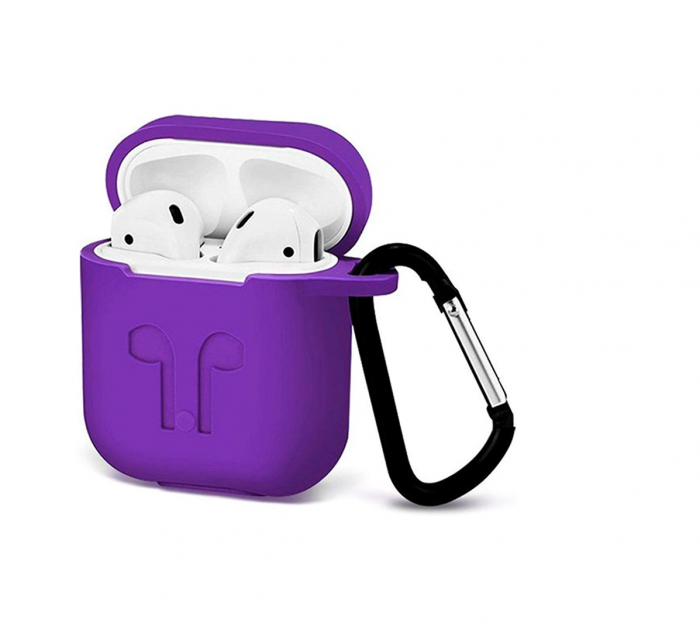 Чохол для навушників AirPods 1/2 фіолетовий