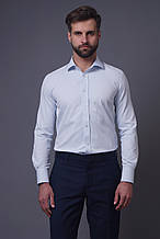 Класична чоловіча сорочка W. E. блакитного кольору (75%бавовна, 25%поліестер)