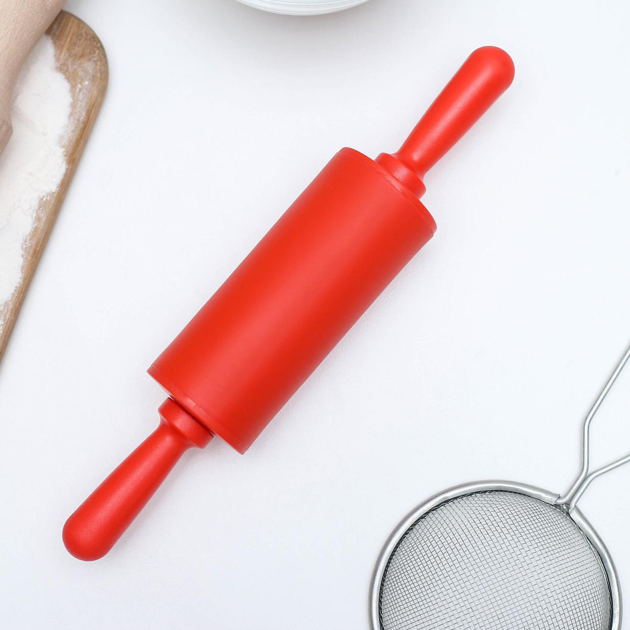 Силіконова Качалка для розкочування тіста вращающая 22 см, фото 1