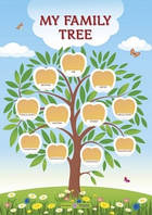 My family tree. Дерево мого роду. Плакат вертикальний /+ словник на тему "Моя сім'я"/