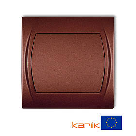 Вимикач 1-клавішний Karlik LOGO 9LWP-1 коричневий металік внутрішній 10А 250В (у зборі з рамкою)