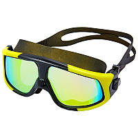Очки полумаска для дайвинга и плавания Zelart S9088 Black-Yellow