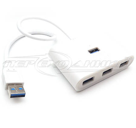 Super Speed USB 3.0 HUB, Support 1 Тб HDD, на 4 порти, білий, фото 3