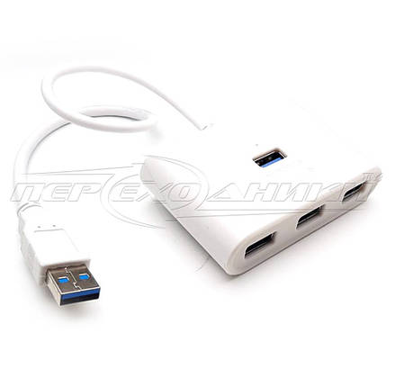 Super Speed USB 3.0 HUB, Support 1 Тб HDD, на 4 порти, білий, фото 1