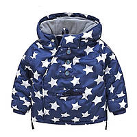 Дитяча куртка Stars ⭐️ для хлопчика на весну осінь від 5 до 7 років 122 см на флісі синя
