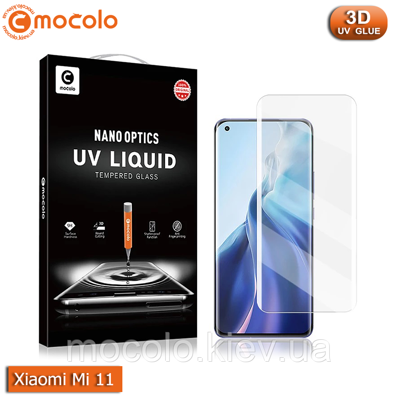 Захисне скло Mocolo Xiaomi Mi 11 Nano Optics UV Liquid Tempered Glass 3D (Clear)