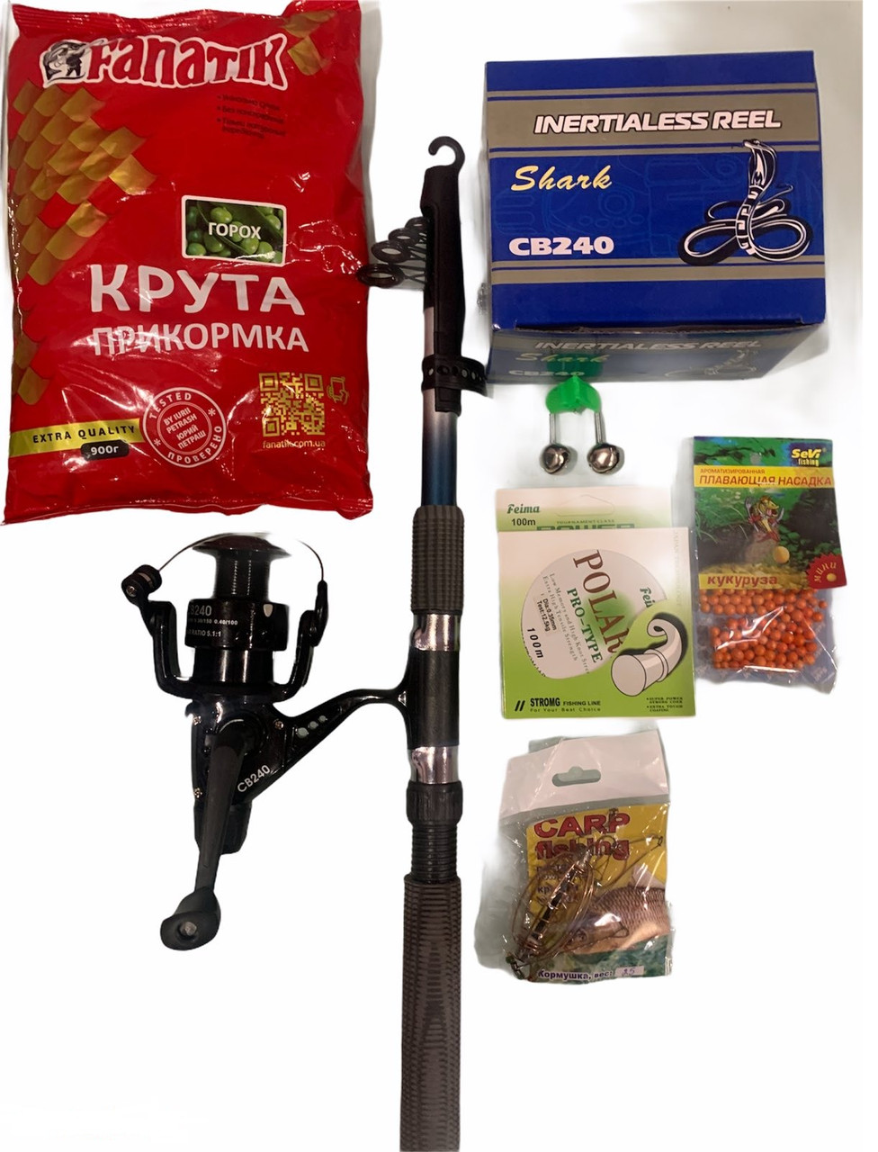 Набір спінінг Kalipso+котушка Кобра з волосінню в складі + Подарунок! Набір 8 в 1. Подарункове паковання!, фото 1