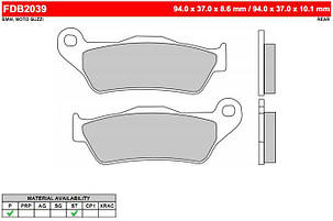 Мотоколодки FERODO FDB2039P аналог BREMBO 07BB28SP /TRW MCB707 / EBC FA363 /Braking 794 /SBS 742, фото 1